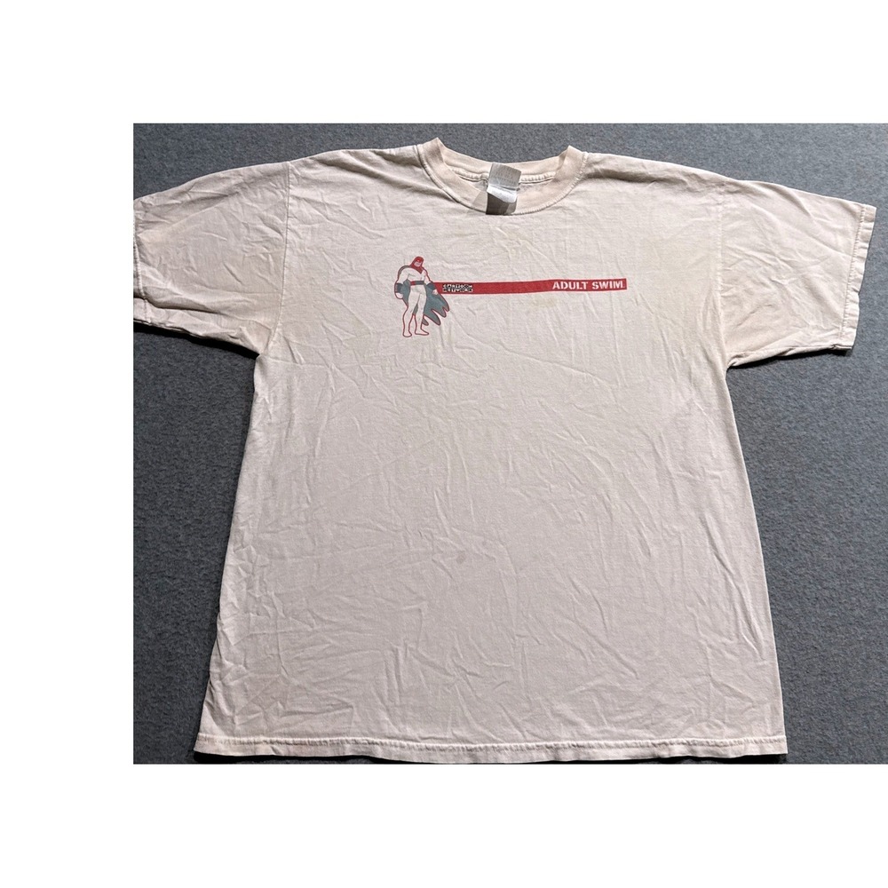 Vtg Adult Swim Space Ghost Coast to Coast T-Shirt XL Cream Cartoon Network *Read